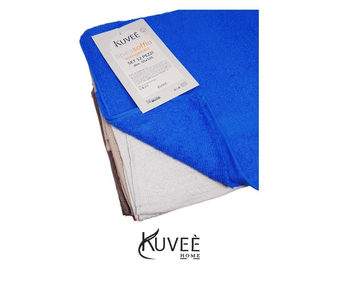Set 12 Asciugamani Colorati Linea Soffio Kuveè