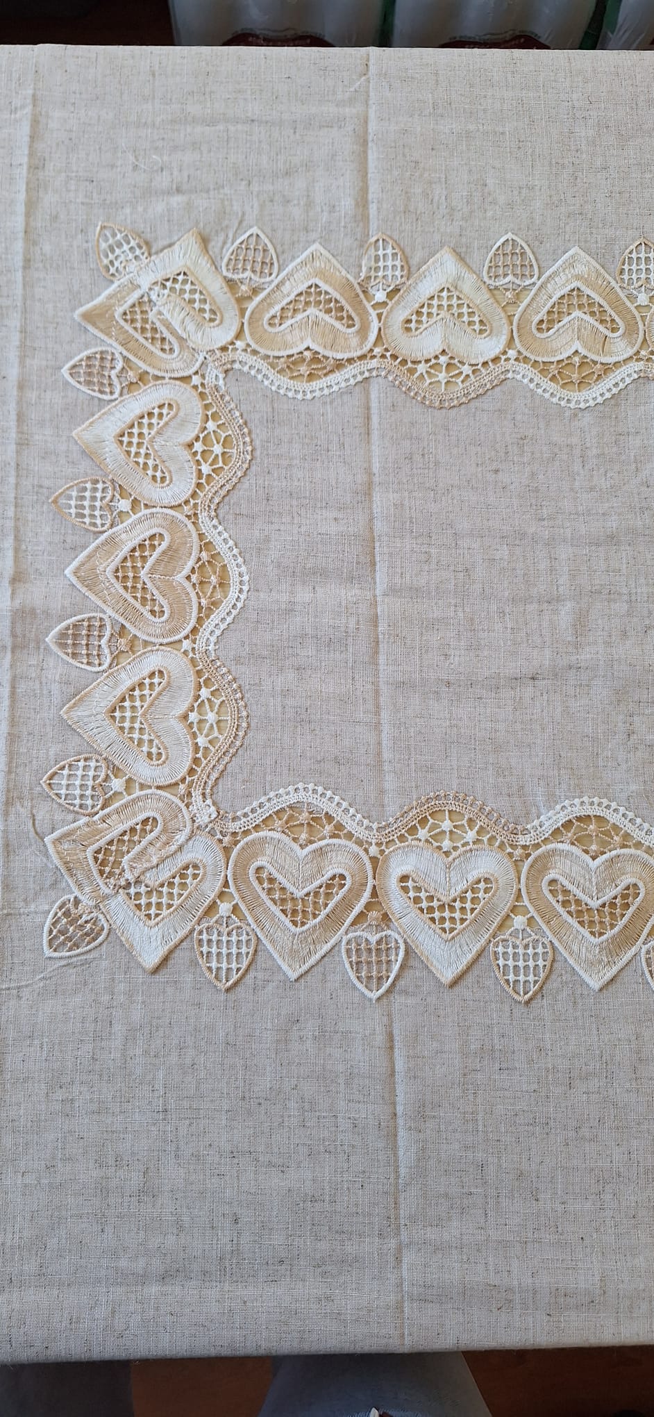 Tovaglia In Pizzo, Tovaglia da Tavola, Tovaglia Cucina Rettangolare con Pizzo, Tovaglia Copritavolo Tinta Unita