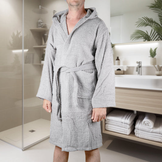 ACCAPPATOIO CAREZZA PER ADULTI, DONNA/UOMO/UNISEX CON CAPPUCCIO, IN SPUGNA